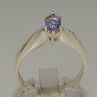 Britanci napravio 9k bijeli zlatni prirodni tanzanit ženski prsten izjave - Veličine opcije - veličine