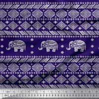 Soimoi Poly Georgette tkanina Aztec i plemenski slon Natični otisak šivaći šipka tkanina