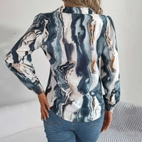 Ženska majica dolje majica s dugim rukavima Šifon bluza za bluzu pad labavih fit vrhova casual comfy