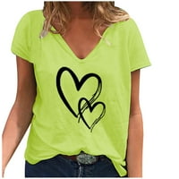 Ženske košulje za Valentinovo Comfy Casual Labavi blusin Ispiši srce Regularna montaža odjeća za djevojke