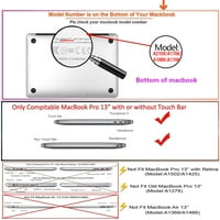 Kaishek tvrda futrola Kompatibilan je samo najnoviji MacBook PRO S sa dodirom ID + crni poklopac poklopca
