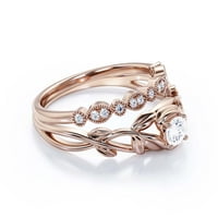 Prekrasni Boho & Hippie 1. Karat Okrugli dijamantni prsten za diamond zaručni prsten, vjenčani prsten