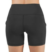 Yogalicious Biker Hotsas Radi kratke hlače Teretana za žene Visoki struk Postanak čvrstog oblika crna