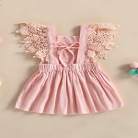 Bagilaanoe Toddler Baby Girl Ljetna haljina Čipka za let rukav A-line haljine 3T 4T Djeca Ležerne prilike