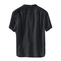 Muška pamučna posteljina Henley majica s dugim rukavima Hipi Casual Beach T majice