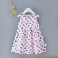 Toddler Teen Girl Cuted Bear Print cvjetni haljini Trendy Comfy haljina pamučna haljina Crewneck haljina