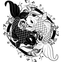 Koi Fish Juniori Bijeli grafički tee - Dizajn od strane ljudi XL