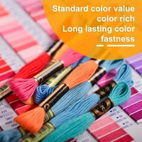 Multicolor pamučne vezenje niti FLOSS set za rukotvorine DIY Soft Soft Colorfast Invering Skeins Crafting