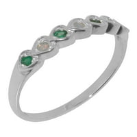 Britanci napravio 10k bijelo zlato Real Prirodni prirodni i smaragdni ženski prsten - veličine opcije