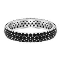 Prirodni crni ukras punog vječnosti za žene, decembar Bordingstone Band prsten, 14k bijelo zlato, SAD 6,00