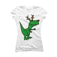Cool Funny Božićni T-Re dinosaur sa rogovima Juniori Kelly Green Graphic Tee - Dizajn ljudi M