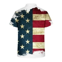 Muški Ležerni dan nezavisnosti Henley majica 4. srpnja Američka zastava Štampana majica kratkih rukava