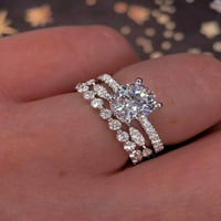 Prsten cirkon dame poklon nakit za djevojke vjenčani prstenovi srebrni 8