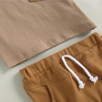 CODUOP TODDLER Baby Ljeto odijelo Postavite kratki rukav majica + valjani manžetni kratke hlače