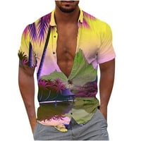 Bluza FOE MUŠKI POLO košulje za muškarce Muška modna casual tipke Hawaii Printing Shortdown Majica s