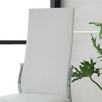 Namještaj Amerike Gera Fau Kožne Highback Bočne stolice u bijeloj boji
