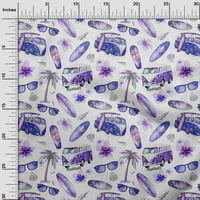 Onuone pamučno kamebric srednje ljubičaste tkanine Tropska havajska tkanina za šivanje tiskane plafne