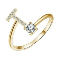 DENGMORE Prsten izvrsna moda engleska abeceda stil pisma u stilu prstena modni bakreni prsten