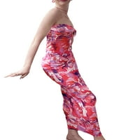Eyicmarn ženske dvije ljetne odjeće bez kaiševe natrag naprijed frontno cvjetni vrhovi cijevi i duga