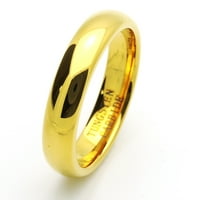 Comfort Fit Tungsten Carbide Vjenčani trake Visoko poljski Dovodni zlatni tonski prsten veličine 11.5