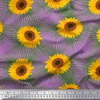Soimoi Rayon Crepe tkanina odlazi i suncokret cvjetni otisak zanatske tkanine sa dvorištem širom