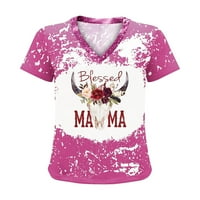 Gacuw ljetni vrhovi za žene majke vrhove bluze kratki rukav Ther Reduel Fit pulover majice T-majice