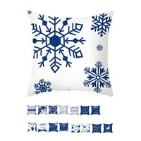 Božićni jastuk Navy Plavi božićni jastuk snježne pahuljice Sretan božićni jastučnici za odmor Xmas Drvees