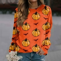 Gotyou Hallo-ween Print Hoodies za žene prevelizirani pulover Duge majice Dugih rukava Tunički vrhovi