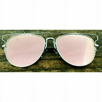 Tehnološka futuristička ravna zrcalna metalna traka Top žene Sunčane naočale - ružičasto ogledalo objektiv