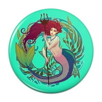 Mermaid Holding Trident Krug Art Nouveau Kelp Pinback dugme PIN