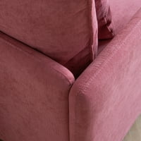Moderna fotelja naglašene tkanine, tapacirana jednostruka kauč na razvlačenje, ružičasta pamučna posteljina-30,7