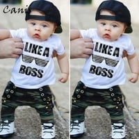 Baby Boy pamučna majica Camoflage Hlače odijelo ljetnu set odjeće