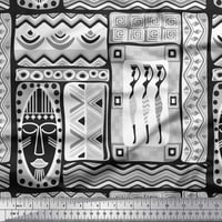 Tkanina za viskozu Soimoi Georgette Human & Maski Afrički print Šivenje šipce tkanine
