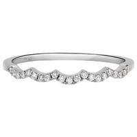 Estella Collection Carat T.W. Dijamant valoviti skelopirani prsten za vjenčani prsten za vjenčanje u
