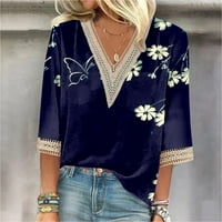 Caveitl ženske majice Dressy Ležerne prilike, modni ženski ljetni V-izrez s rukava, ležerna majica bluza