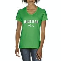 Arti - Ženska majica V-izrez kratki rukav, do žena Veličina 3XL - Michigan mama