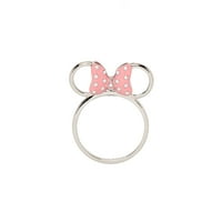 Pura Vida Silver Disney Minnie Mouse Clocut Ring - Mesing osnovni trak, Rodijumska oprema - Veličina