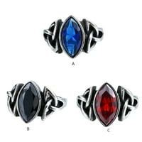 Enquiret Men Crystal Ring Creemony Boys Vintage Style Jednostavni dizajn Čelični prstenovi muški ručni