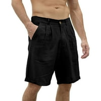 Strugten muške posteljine povremene kratke hlače za plažu Pamučne klasične ljetne kratke hlače sa gumbima