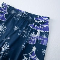 FESFESFES XMAS PJS roditelj-dijete topli božićni set Štampano kućno trošenje pidžama dvodijelni tal