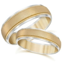 Zlato podudaranje njegovih njegova dva tona za vjenčani prsten za vjenčanje