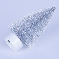 MINI BORE IGLE božićna drvca sa LED lampom u boji, malim borovom stablom s drvenim osnovama za kućni
