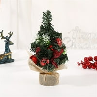 Artifično mini božićno drvce sa ukrasima ukrasa za kućnu kancelarijsku spavaću sobu dnevni boravak