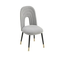 Leona Moderne baršunaste stolice sa crnim zlatnim nogama sivo zlato