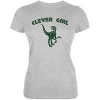 Old Glory Juniors Jurassic Velociraptor Clever Girl Girl kratkih rukava Grafička majica