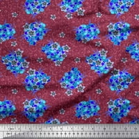 Soimoi ljubičasta pamučna kambrična tkanička tkanina Aster & Lavanda plava cvjetna cvjetna od tiskana