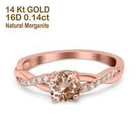 14K zlato 0.98ct okrugli art deco prirodni dijamantski angažman vjenčani prsten veličine 7