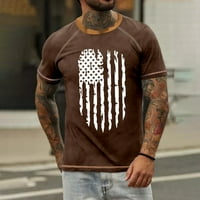 Corashan Graphic Tees Muška muški Raglan majica Vintage kratki rukav Okrugli vrat Dan Nezavisnosti Dan