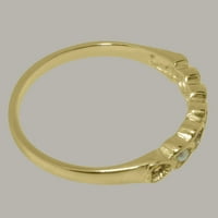 Britanci izrađeni 18k žuto zlatni prsten sa kultiviranim bisernim i citrinom Ženskim vječnim prstenom
