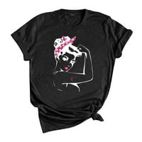 Jsaierl košulje za dojke za žene ružičaste vrpce Grafičke majice Trendi kratkih rukava Plus veličina